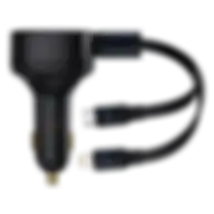 Baseus Enjoyment Retractable 2-in-1 Car Charger C+l 30w Black Cgtx000001