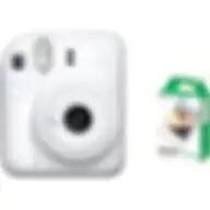 Fujifilm Instax Mini 12 Instant Camera Clay White + 1 Pack Film