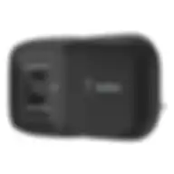 Belkin Boostcharge 45w Dual Usb C Pd Wall Charger With Pps Fast Charger With Gan Technology, Dual Usb C Ports Uk 3 Pin Plug Black